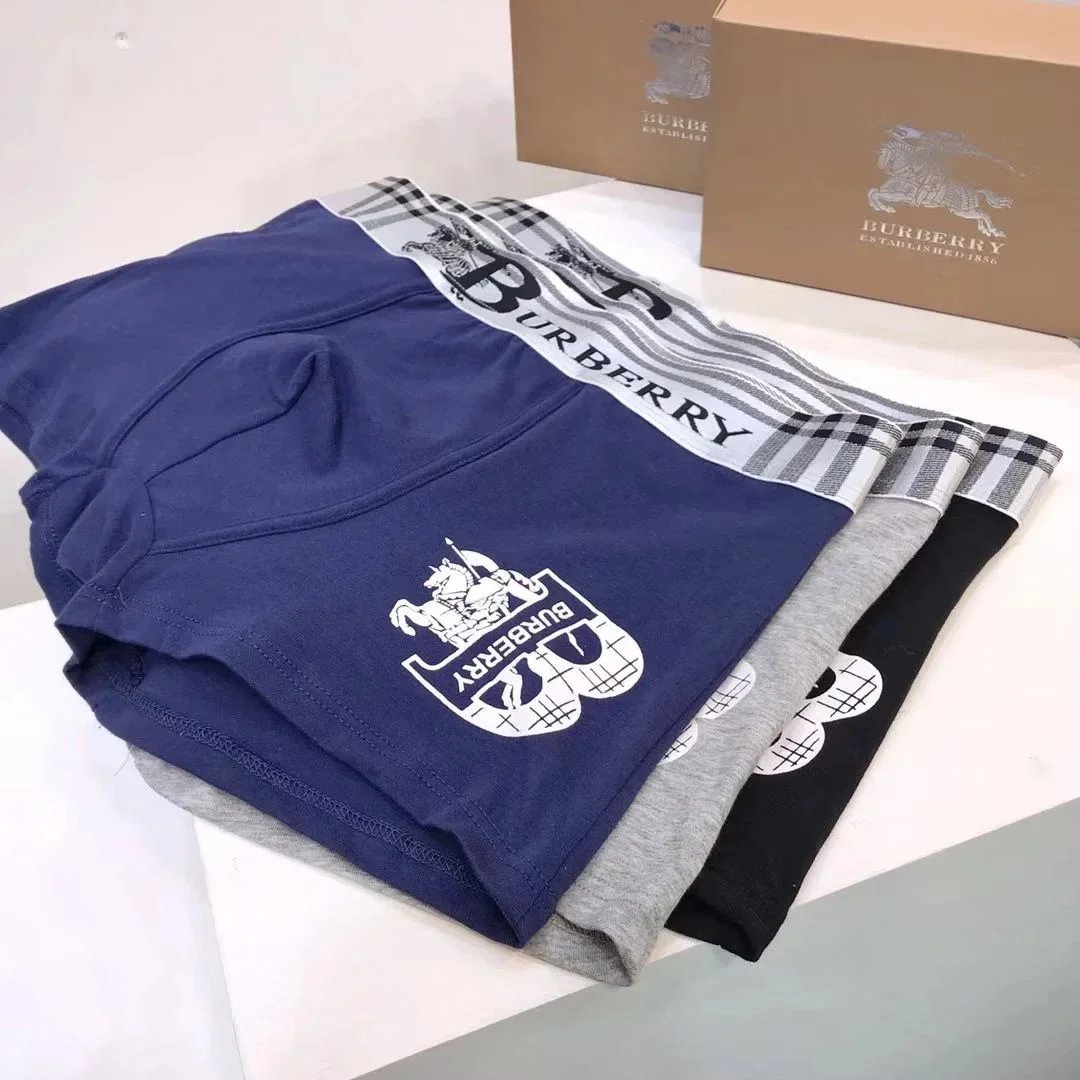 Burb@ry Men's Underwear 3-Pack - Premium Cotton Briefs