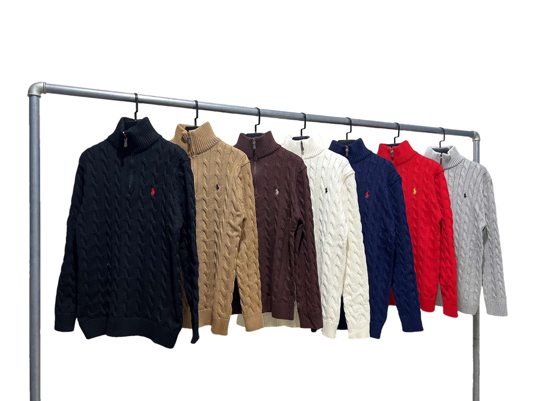 Polo Ralph Lauren Cable-Knit Cotton Quarter-Zip Sweater
