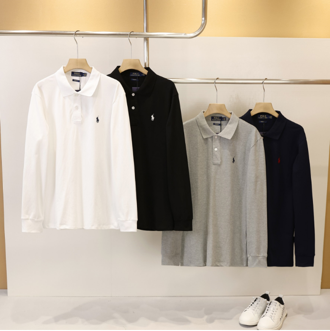 Polo Men's Classic Embroidery Early Autumn Long Sleeve Shirt