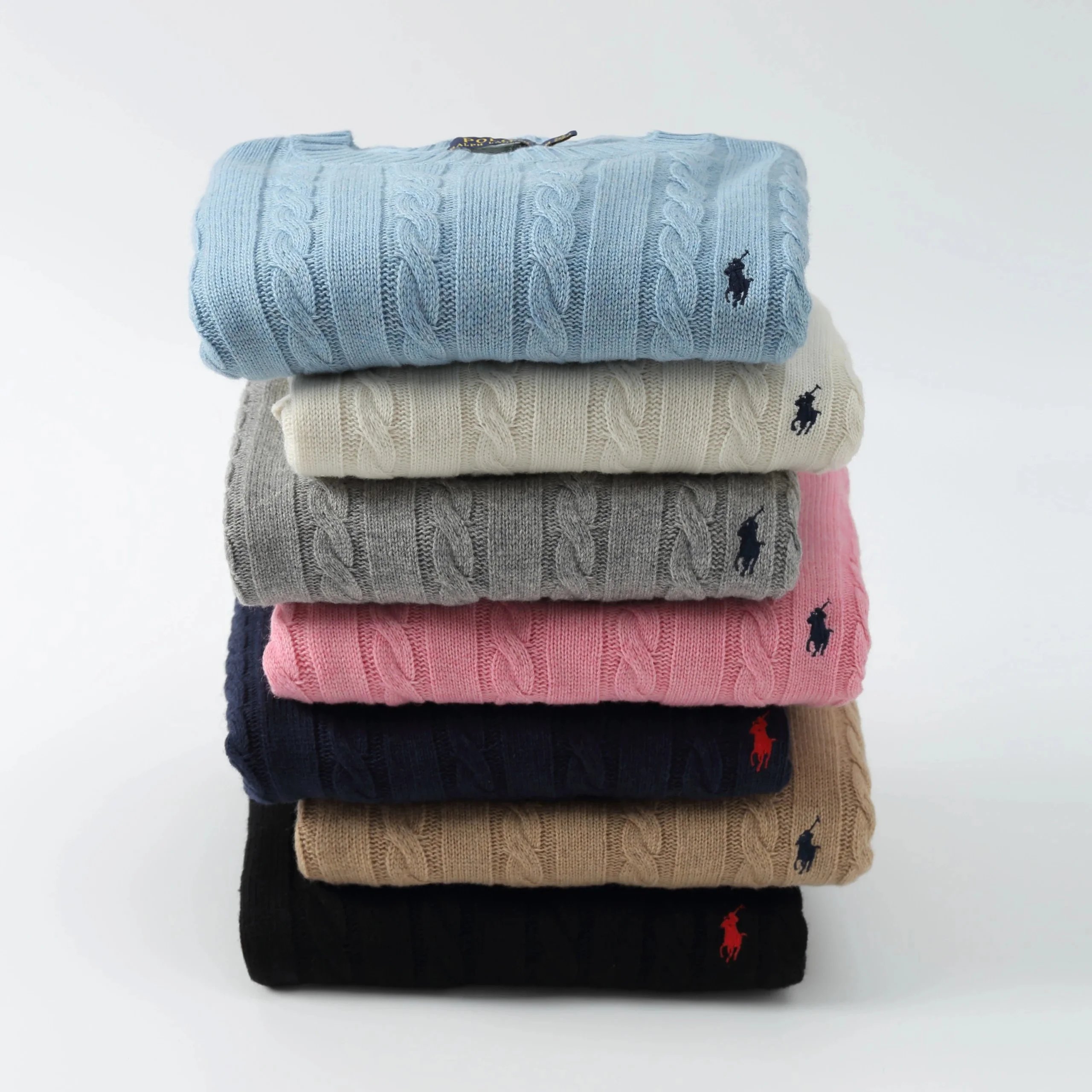 Polo Cable-Knit Cotton Crewneck sweater